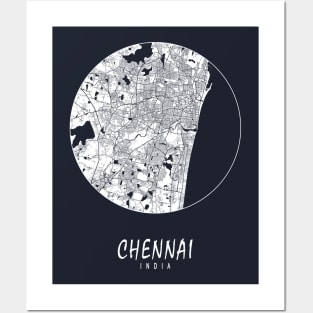 Chennai, India City Map - Full Moon Posters and Art